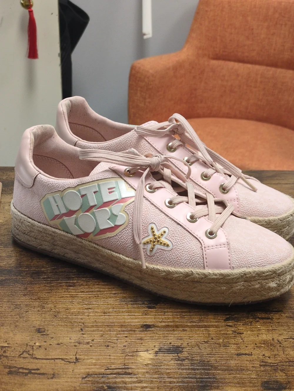 Michael Kors Light Pink 'Hotel Kors' Espadrille Sneaker/8M